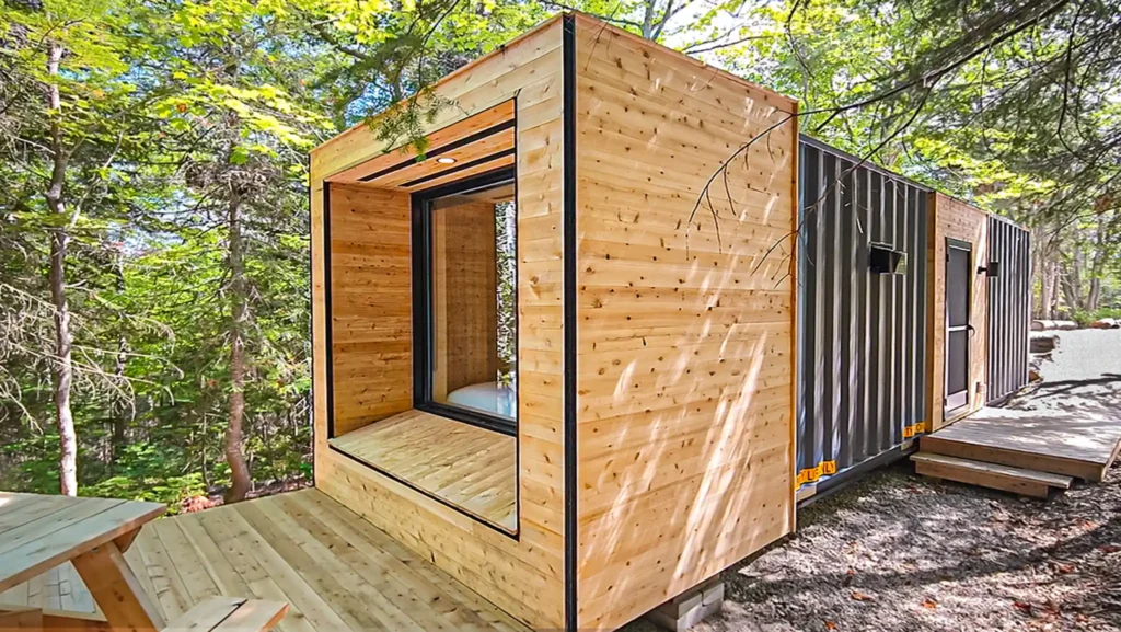 Shipping Container Converted Into Tiny Cabin