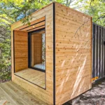 Shipping Container Converted Into Tiny Cabin